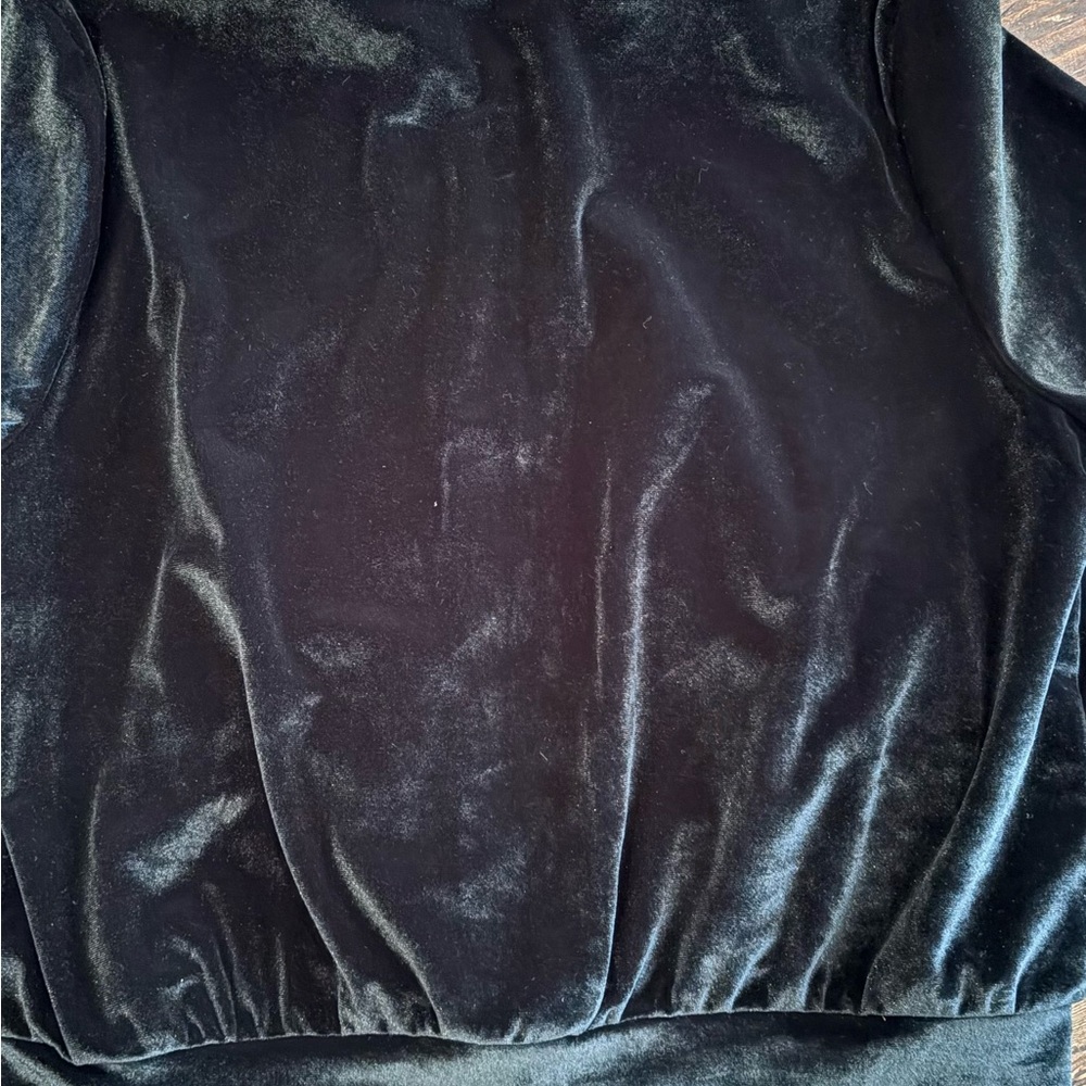 Victoria’s Secret Pink Black velour cropped zip up hoodie - Picture 4 of 4